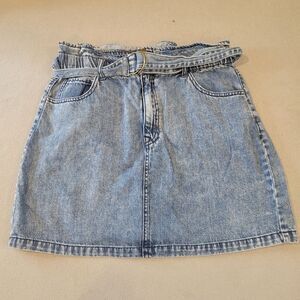 Tgla Paper Bag Denim Mini Skirt Size Large